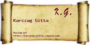 Karczag Gitta névjegykártya